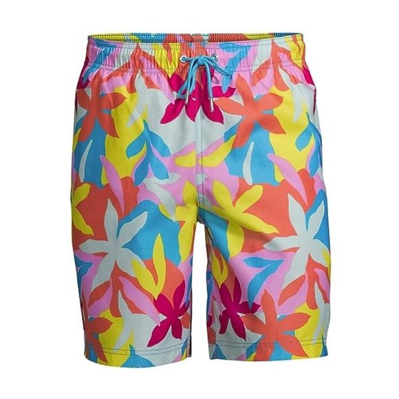 NWT Lands' End Men's Lined 8in Print Volley Shorts Swim Trunks Size XL $70 DD790 - Picture 4 of 5